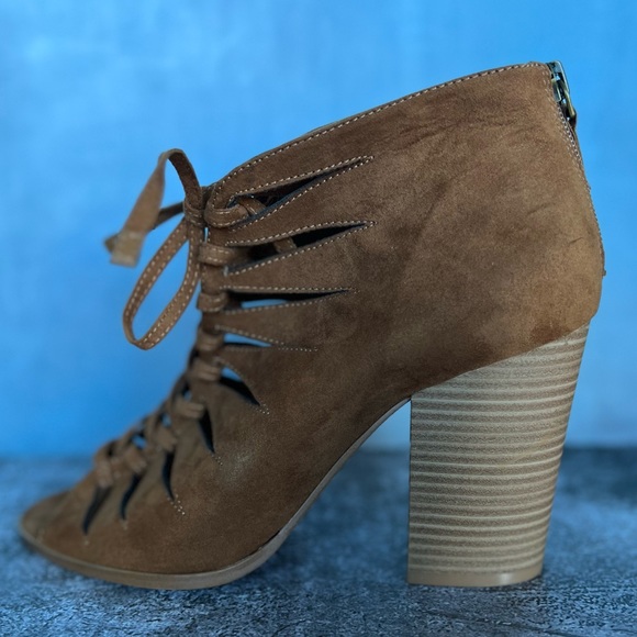Melrose and Market Shoes - Brown Booties well worn show